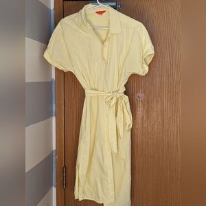 Yellow belted shirt dress